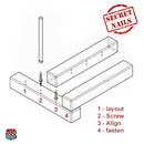 Secret Nails - instructions for use; 1 - layout, 2 - screw, 3 - align, 4 - fasten