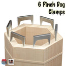 known as pinch dogs, pinch clamps, nail dogs, nail clamps, taper dogs. A traditional way to join timber and hold it while the glue sets