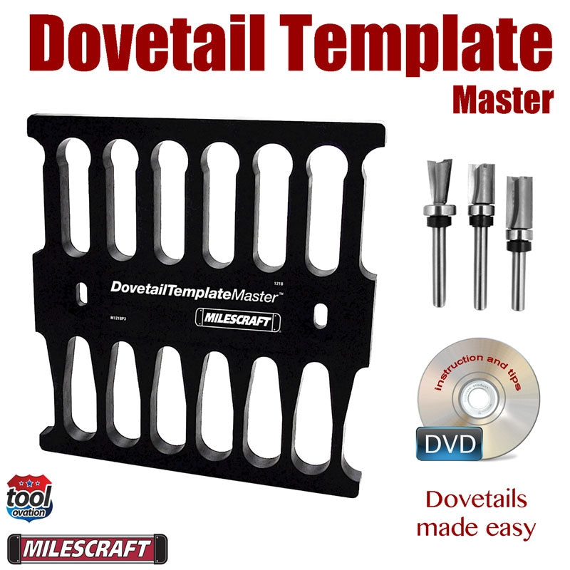 1218 Milescraft Dovetail Template master jig example router bits