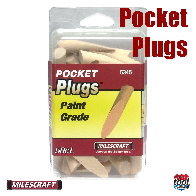 5345 Milescraft Pocket Hole Plugs - Paint Grade - sold in clamshell of 50 plugs