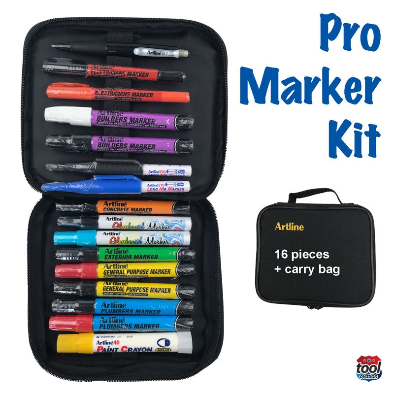 Artline EKPRKIT16 - Artisan PRO Marker Kit with carry case - case contents