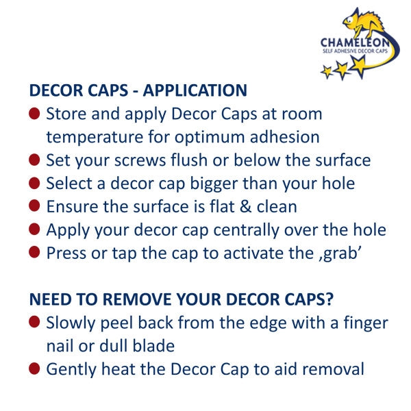 How to apply self adhesive decor caps