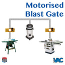 iVAC Pro Blast Gate - 4 inch motorised - example configuration for workshop dust extraction