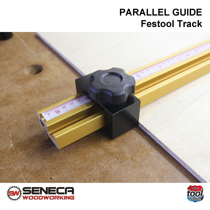 SWPG01 Seneca Parallel Guide - For Festool track guide - close up of track
